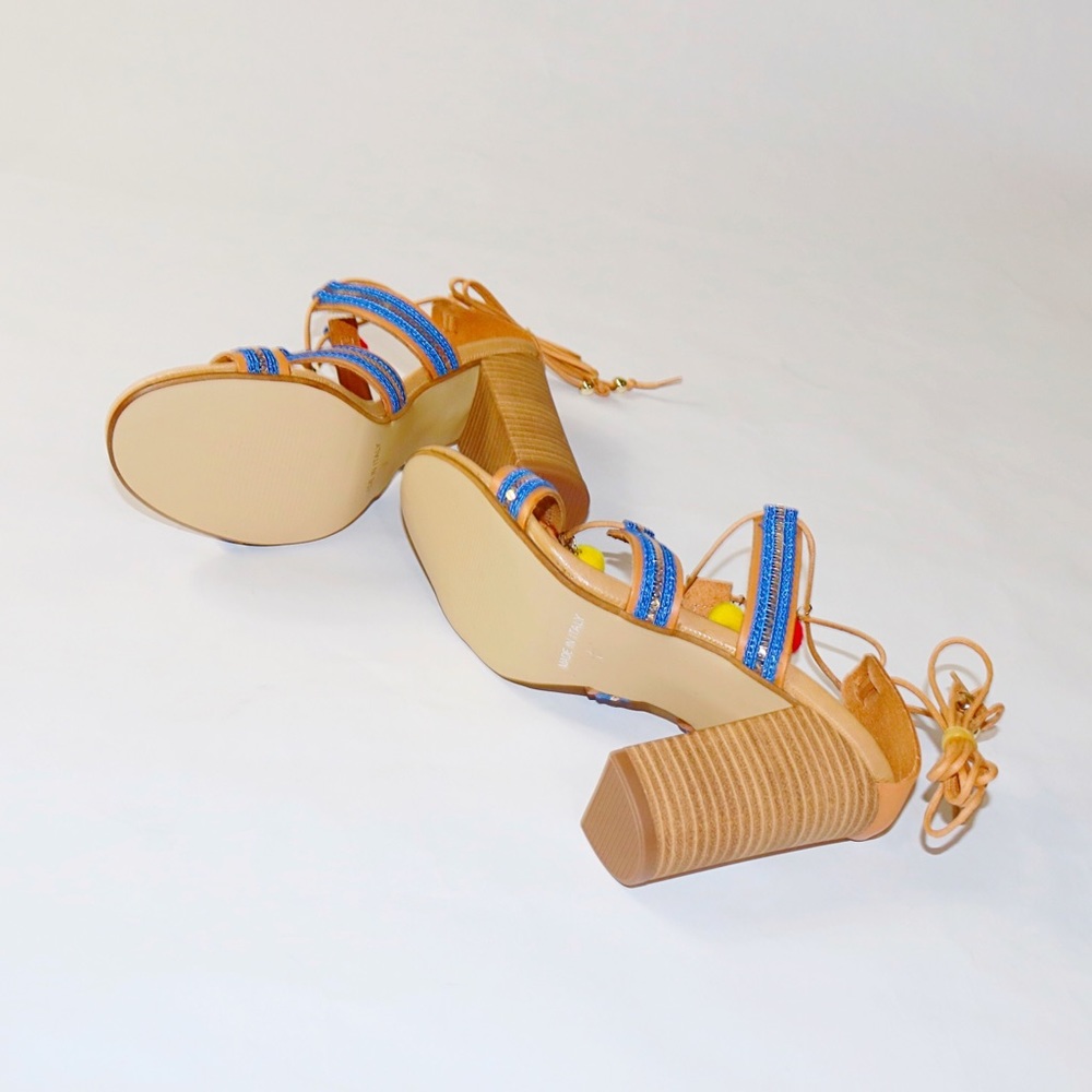 NEW! Steve Madden Caela Lace-Up Pompom Heels - Picture 7 of 10